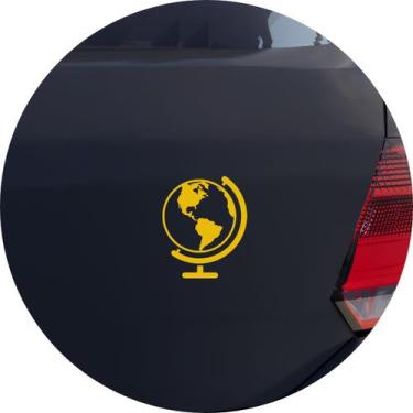 Imagem de Adesivo de Carro Globo Mapa Mundi - Cor Amarelo - Melhor Adesivo, Amar