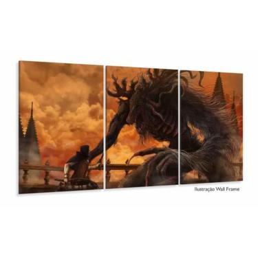 Imagem de Quadro Decorativos Bloodborne com 3 peças 120x60 sala quarto - Wall Fr