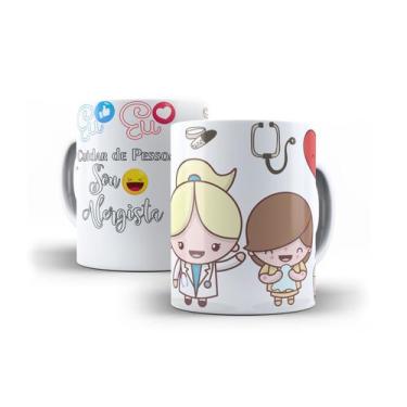 Imagem de Xícara Branca Porcelana Profissão Medicina Alergista 325ml + Caixinha 