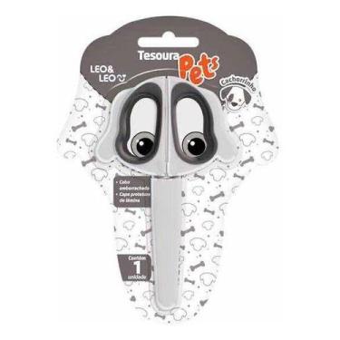 Imagem de Tesoura Escolar Infantil Pets Com Capa Protetora Cachorrinho - Leonora