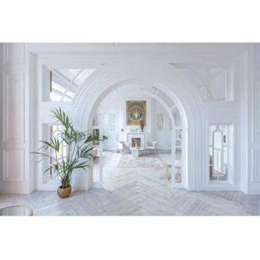 Imagem de YongFoto Cenário interior de quarto europeu clássico 1,5 x 0,9 m, porta arqueada, estilo boêmio, nórdico, moderno, fotografia, aniversário, festa de casamento, retratos de sessão de fotos, papel de