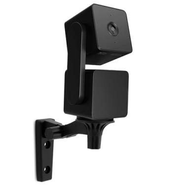 Imagem de LEFXMOPHY Suporte preto para WYZE Cam Pan V3 para câmera de parede/teto interior/exterior suporte de montagem base de inclinação de 180 graus suporte de prateleira ajustável