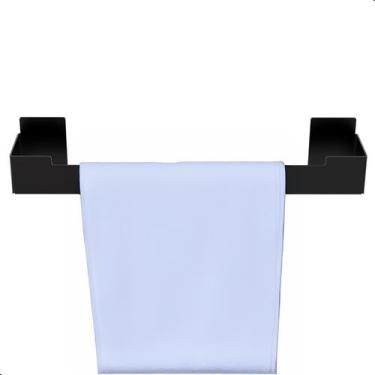 Imagem de Porta Toalha De Rosto Preto De Parede Com Adesivo 3M SF.ELG - ShopFort