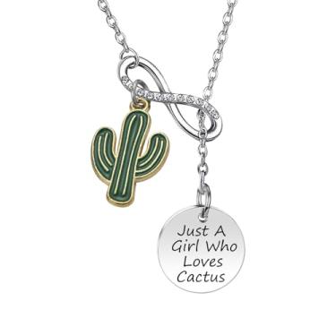 Imagem de Cactus Lovers Gift Cactus Necklace Saguaro Cactus Gift Cacti Jewelry Best Friend Cactos Charm Colar Presente Inspirador para Mulheres, Generic, Aço inoxidável, Sem Pedra Preciosa
