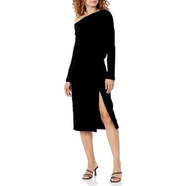 Imagem de Theory Vestido feminino de veludo tomara que caia, Preto, 17