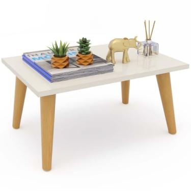 Imagem de Mesa Centro Para Sala Mesinha De Apoio Retangular Madeira(Off White)