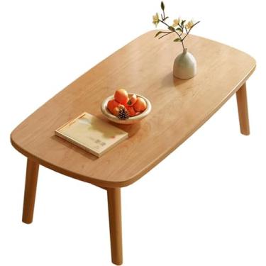 Imagem de Mesa de chão dobrável portátil multifuncional, mesas de centro dobráveis japonesas baixas, tatami pequeno, chabudai, para comer, para quarto, sala de estar, sem montagem, madeira original, 120 cm