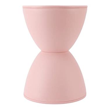 Imagem de Banqueta de Plástico Minimalista Moderna Nórdica Akozon - Banco Redondo Criativo para Casa, Chuveiro e Vestiário - Banqueta Prince para Fácil Troca de Sapatos (Rosa)