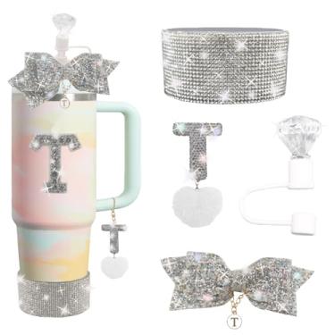 Imagem de XIANGYUAN O conjunto de acessórios Stanley Cup inclui capa de canudo de 10 mm, decoração de copo de laço, adesivos personalizados para garrafa de água e outros acessórios, adequado para copo Stanley