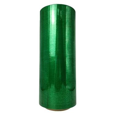 Imagem de Película extensível de plástico verde 30 cm × 1000 pés 80 gauge armazenamento industrial envoltório de palete envoltório de paletes filme retrátil resistente para transporte de embalagem