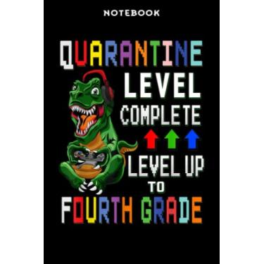 Imagem de Notebook 4th Grādē Qūārāntinē Fāmilÿ Bāck Tō Schōōl T Rēx Gāmēr Gift Ārt: 6x9 inch, over 100 pages/Lined Journal,Daily Organizer,Homework,Passion,Bill,Personal