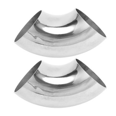 Imagem de Motoforti 2 peças 90 graus curva mandril cotovelo carro modificado tubo de escape tubulação 6.3 cm espessura OD 1,5 mm/16GA SS316 aço inoxidável 2 peças