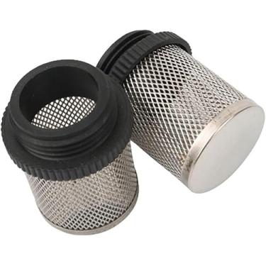 Imagem de Filtro de aço inoxidável do encanamento, 2 pces 304 filtro inoxidável para irrigação do jardim aquário bomba de água fillter filtro de rosca macho plástico, 25mm