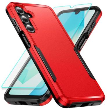 Imagem de Capa para Samsung Galaxy A16 com proteção de tela: Capa protetora resistente à prova de choque e à prova de arranhões para Samsung Samsumg Galaxy A16 5G - vermelha