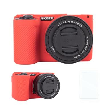 Imagem de Rieibi Capa protetora de silicone para câmera Sony Alpha ZV-E10 II com 2 peças, capa leve ZV-E10II com sensação de aderência aprimorada para câmera Sony ZV-E10 II