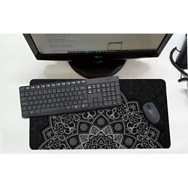Imagem de Mouse Pad Desk Pad Grande 30x70cm - MANDALA CINZA