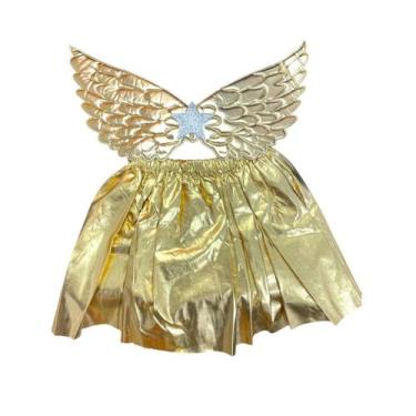 Imagem de Fantasia Infantil Fada Princesinha 2 Peças Saia e Asas Carnaval Detalh