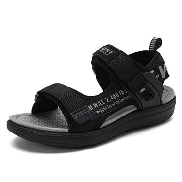 Imagem de Shadowfax Sandálias aquáticas para meninos, caminhadas ao ar livre, tiras ajustáveis, sandálias esportivas, 1996 preto/cinza, 7.5 Big Kid
