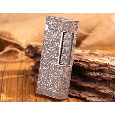 Imagem de WDMART - Isqueiro mecânico de titânio TC4 • Isqueiro de óleo de chama macia retrô • Isqueiros de querosene de chama aberta e fresca, abertura de tampa com um clique • Modelo: Flame Spirit (XY)