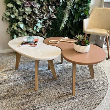 Imagem de Mesa de Centro Flora 100% Mdf Terracota/Off White - Pnr Móveis