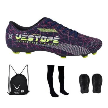 Imagem de Chuteira Campo Futebol Costurada Vestope Faster Kit Bmc - Vestopé, 35,
