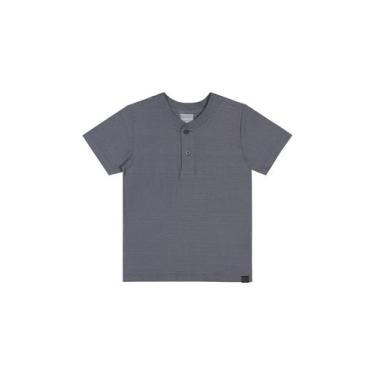 Imagem de Camiseta Portuguesa Infantil em Malha Flamê para Menino Quimby, Cinza,