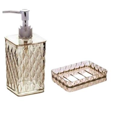 Imagem de Porta Sabonete Líquido Dispenser e Saboneteira em Barra Banheiro Plast