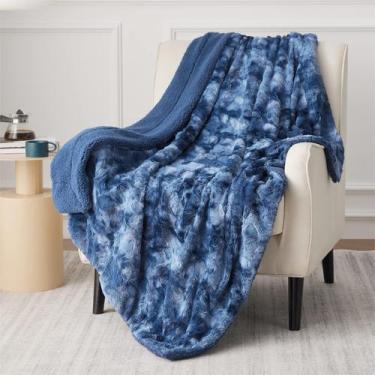 Imagem de Cobertor Sherpa Bedsure Faux Fur Indigo - 127x152cm