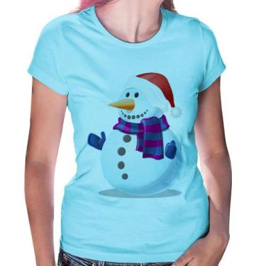 Imagem de Baby Look Boneco de neve - Foca na Moda, Azul bebê, M