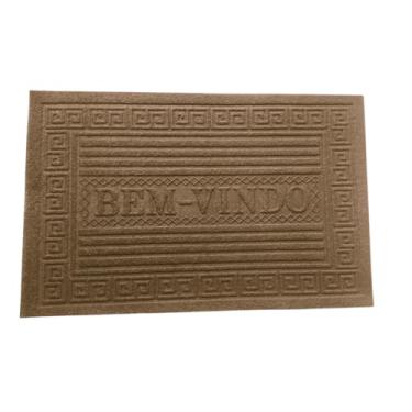 Imagem de TAPETE DE PORTA EMBORRACHADO BEM VINDO MARROM 37 CM X 57 CM