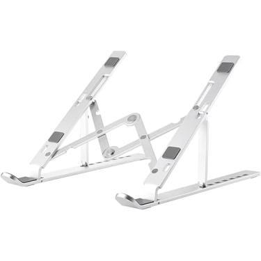 Imagem de Suporte Ajustável para Notebook, Alumínio, 25,3 x 18,6 cm, 6 Níveis de Altura, Dobrável, Compatível com Laptops 10-17 Polegadas