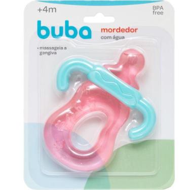 Imagem de Mordedor Com Água Massageador De Gengiva Mamadeira Rosa 16267 Buba