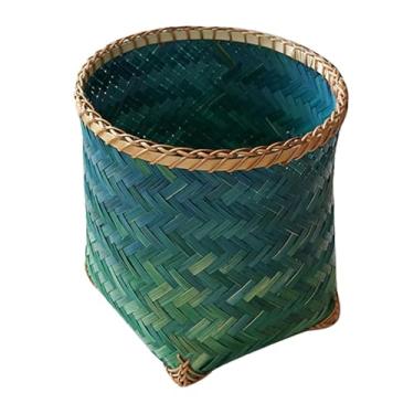 Imagem de Bothyi Cesta redonda tecida recipiente organizador de brinquedos respirável cesta de armazenamento de roupas cesta de lavanderia para apartamento interior, S