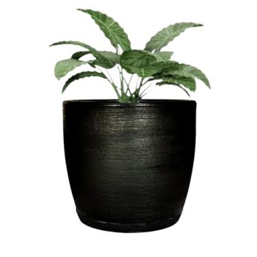 Imagem de Vaso Grande Cone Decorativo Polietileno Planta Jardim Varanda (Preto)