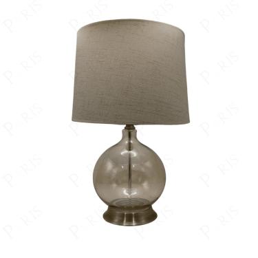Imagem de Luminária de Mesa Abajur em Vidro Dourado com Cúpula Branca 53cm 1E27 15086-PL