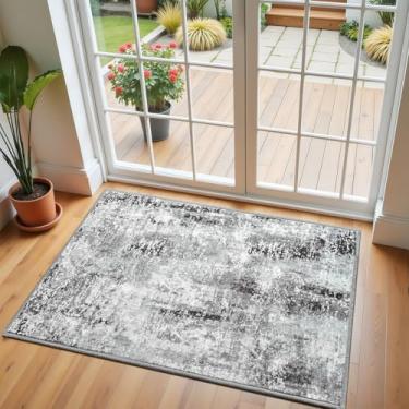 Imagem de Flagover Tapete abstrato, 2x3 preto e cinza