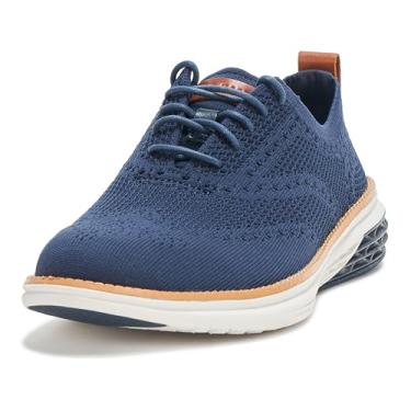 Imagem de Cole Haan Sapato Oxford masculino Grand Hurrion Stitchlite Wingtip Oxford, Blazer azul marinho/marrom britânico, 10.5