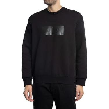 Imagem de Armani Exchange Moletom masculino monocromático retangular A|x logotipo