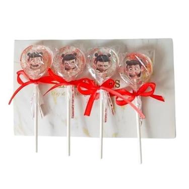 Imagem de Pirulitos com adoráveis desenhos de personagens de desenhos animados, doces, em caixas de presente. Ideal como presente de festival para amigos. 60 g (pacote com 4) 60 g