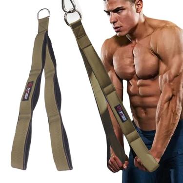 Imagem de Acessório de cabo de corda tríceps ajustável (três comprimentos embutidos em um), maior amplitude de movimento, tiras de extensão de corda de puxar para baixo tríceps acessórios cruzados
