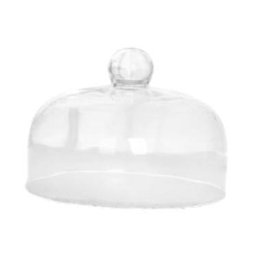 Imagem de IEUDNS Tampa do suporte de bolo de vidro, tampa do bolo, cúpula decorativa transparente, cúpula de alimentos para bolo de bolo de aniversário para bolo de , 15x20.8cm