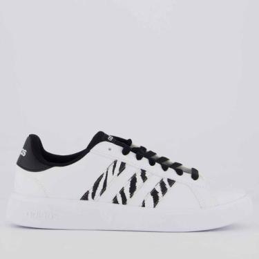 Imagem de Tênis Adidas Gran Court Base Feminino Branco e Preto, 37
