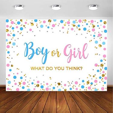 Imagem de Avezano Confete fundo revelador de gênero azul rosa dourado pontos menino ou menina bebê revelação festa fotografia fundo azul ou rosa confete gênero revelar surpresa festa decoração sessão de fotos