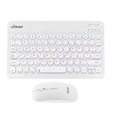 Imagem de Teclado e Mouse Sem Fio, Design Compacto, Teclas Redondas, Branco