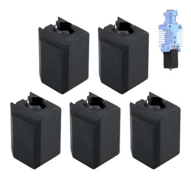 Imagem de Xirbbo Acessórios Para Impressora 3D Para Bambu Labs X1C P1P P1S X1 Meia De Silicone De Carbono (5 Unidades): Para Tampa Do Bico Extrusora Hotend Protetora Evita Acúmulo De Filamentos