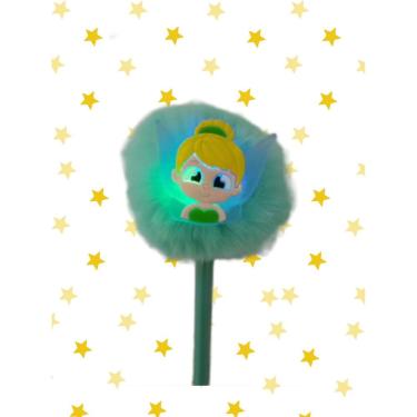 Imagem de Lapis Fada Sininho com Led que pisca com pompom lapis de escrever papelaria escola