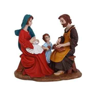 Imagem de Imagem da Santa Sagrada Família Carpinteiro 16cm em Resina - R&S