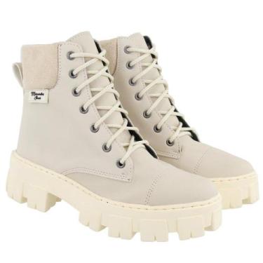 Imagem de Botas Moda Femininas Coturno Feminino Luxo Cano Medio Salto Baixo Trat