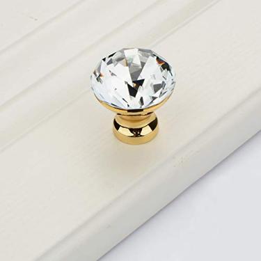 Imagem de Puxador de armário de cristal transparente, puxadores de gaveta de simplicidade moderna europeia, puxadores de móveis de liga de zinco, para banheiro, quarto, cozinha, sala de estar, puxadores de