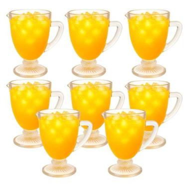 Imagem de Kit 08 Jarras Vidro Bico de Jaca Transparente 1l Buffet Bar - Incasa